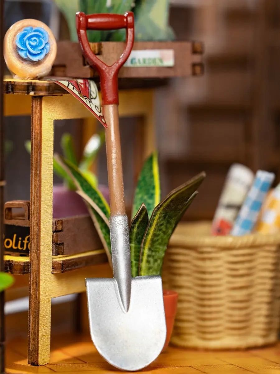 Rolife Garden House Book Nook Shelf Insert 3D Wooden House DIY Mini Puzzle Kit