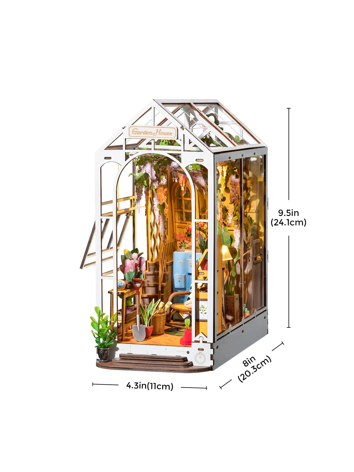 Rolife Garden House Book Nook Shelf Insert 3D Wooden House DIY Mini Puzzle Kit