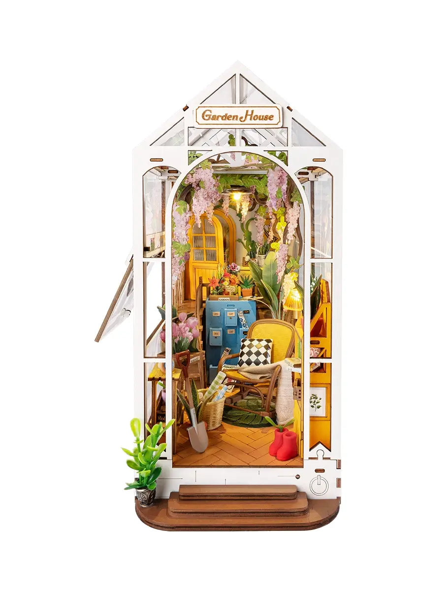 Rolife Garden House Book Nook Shelf Insert 3D Wooden House DIY Mini Puzzle Kit