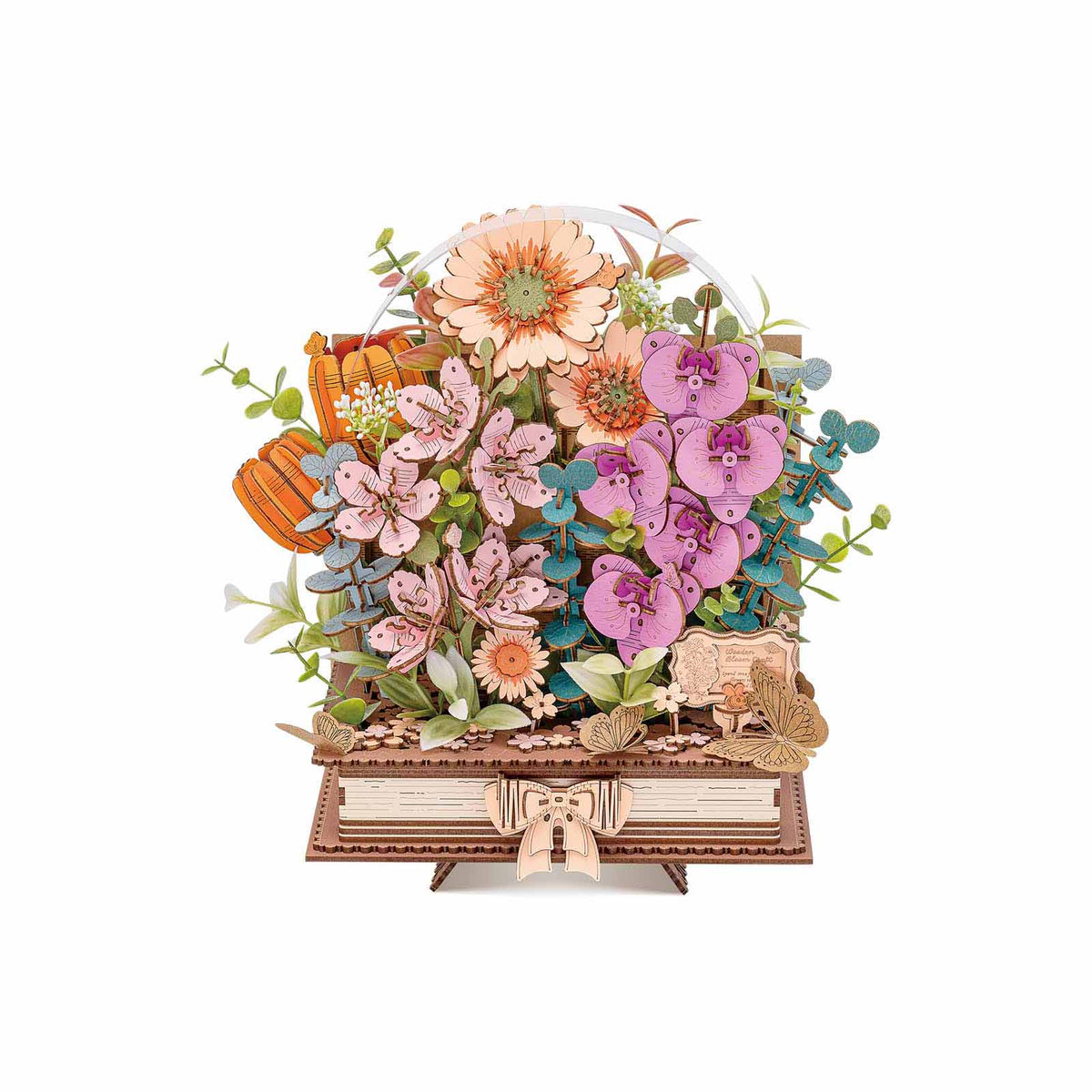 Rowood Blooming Book Flower Bouquet 3D Wooden Puzzle