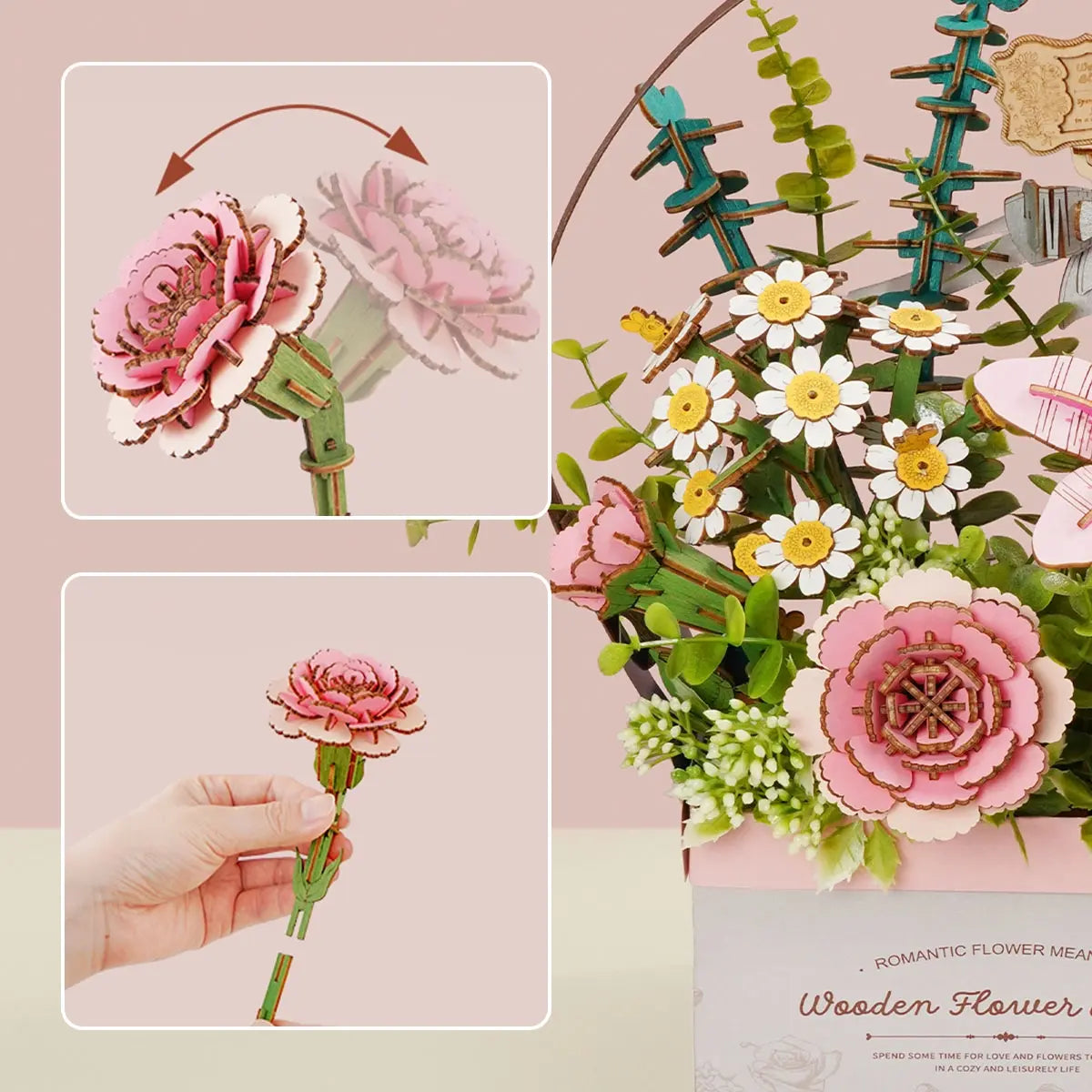 Rowood Flower Basket 3D Wooden Puzzle