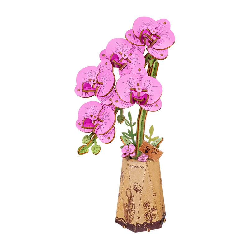 Rowood Purple Moth Orchid 3D Wooden Flower Puzzle