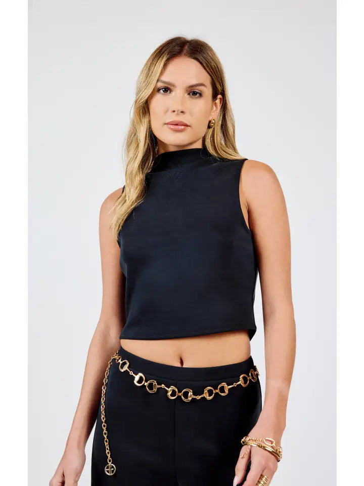 Hustle High Neck Crop Top