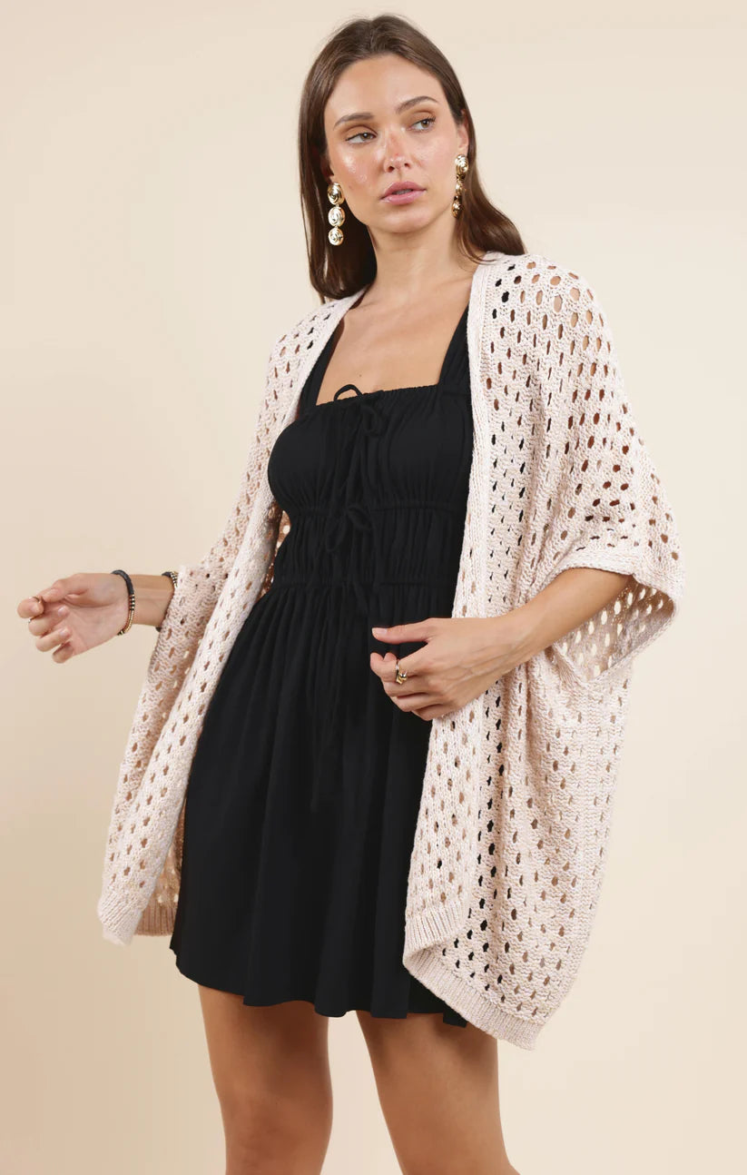 Sadie & Sage Clemence Open Knit Cardigan Cream
