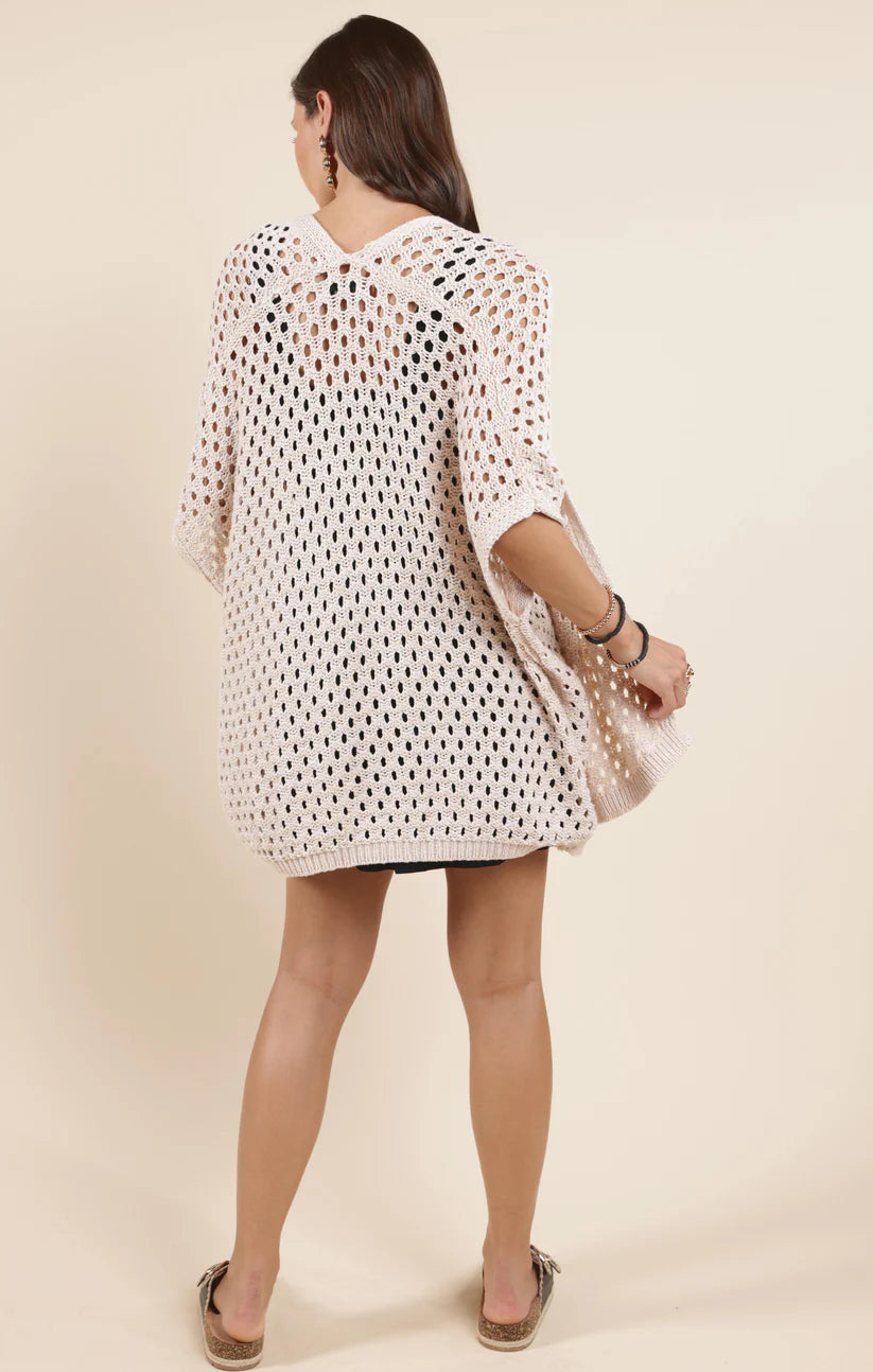 Sadie & Sage Clemence Open Knit Cardigan Cream