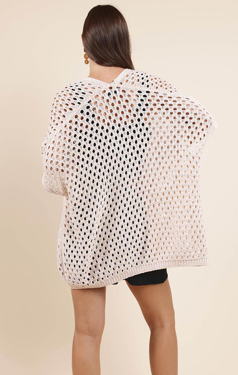 Sadie & Sage Clemence Open Knit Cardigan Cream