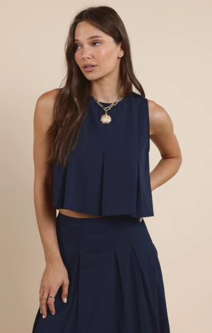 Ocean Calls Pleated Top