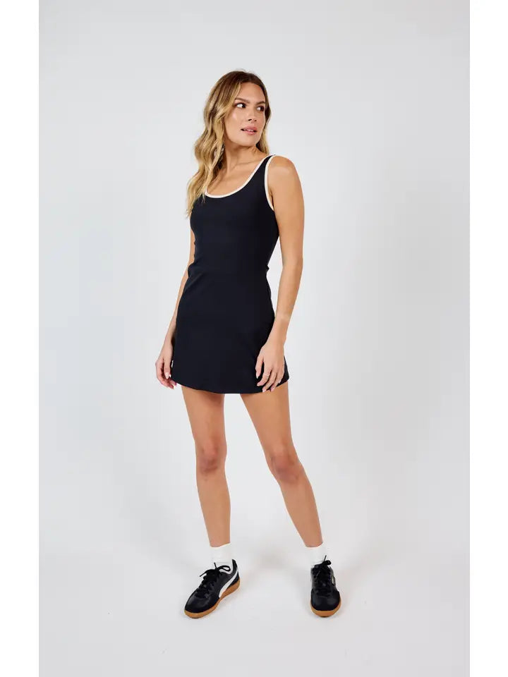 On Point Contrast Tennis Romper