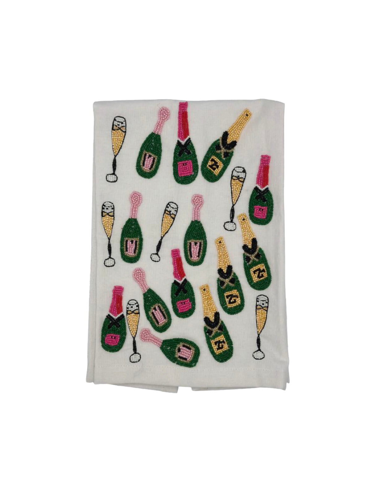 Saint Austin Company Champagne Beaded Tea Towel