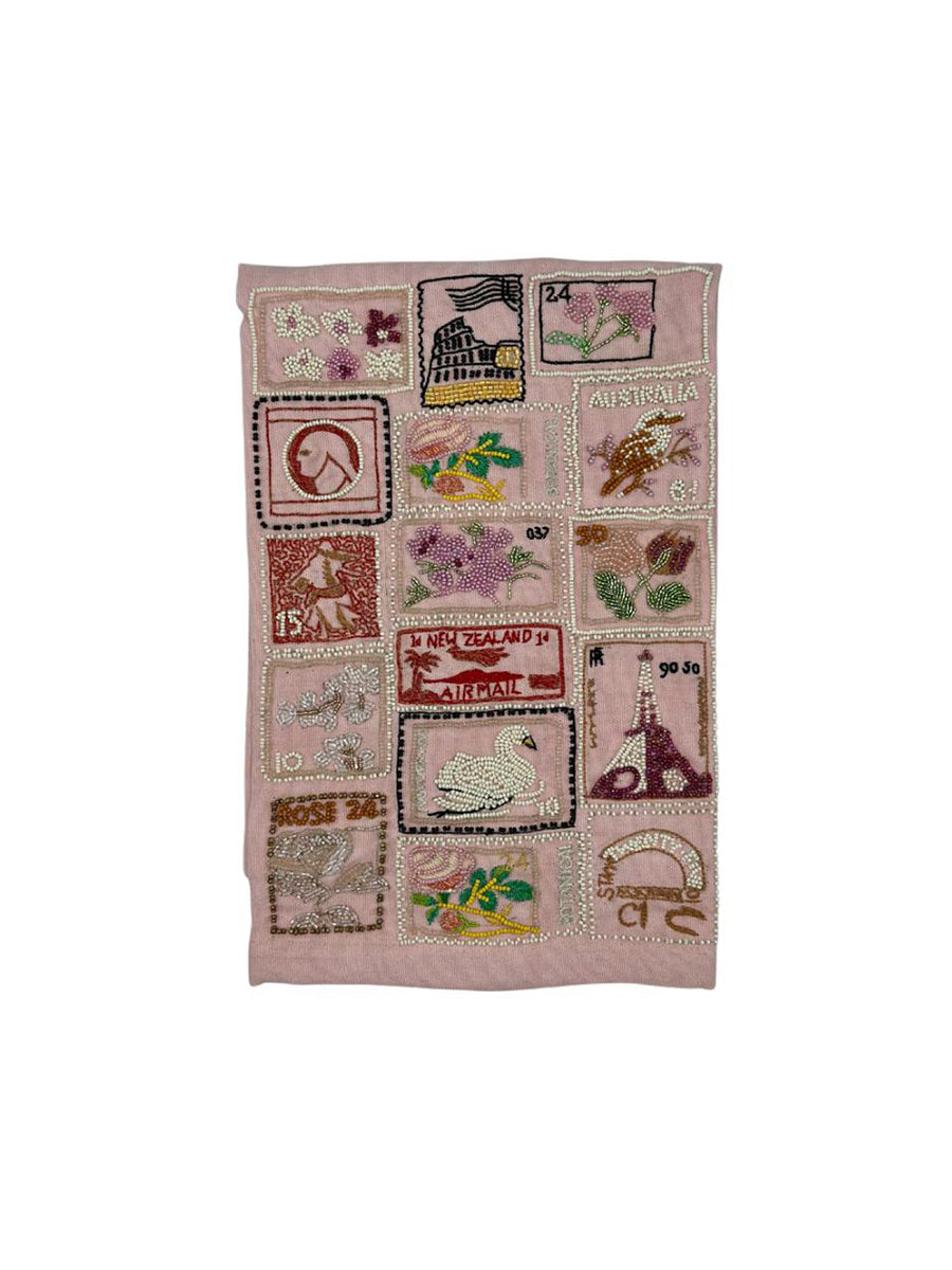 Saint Austin Company Stamps Beaded Tea Towel