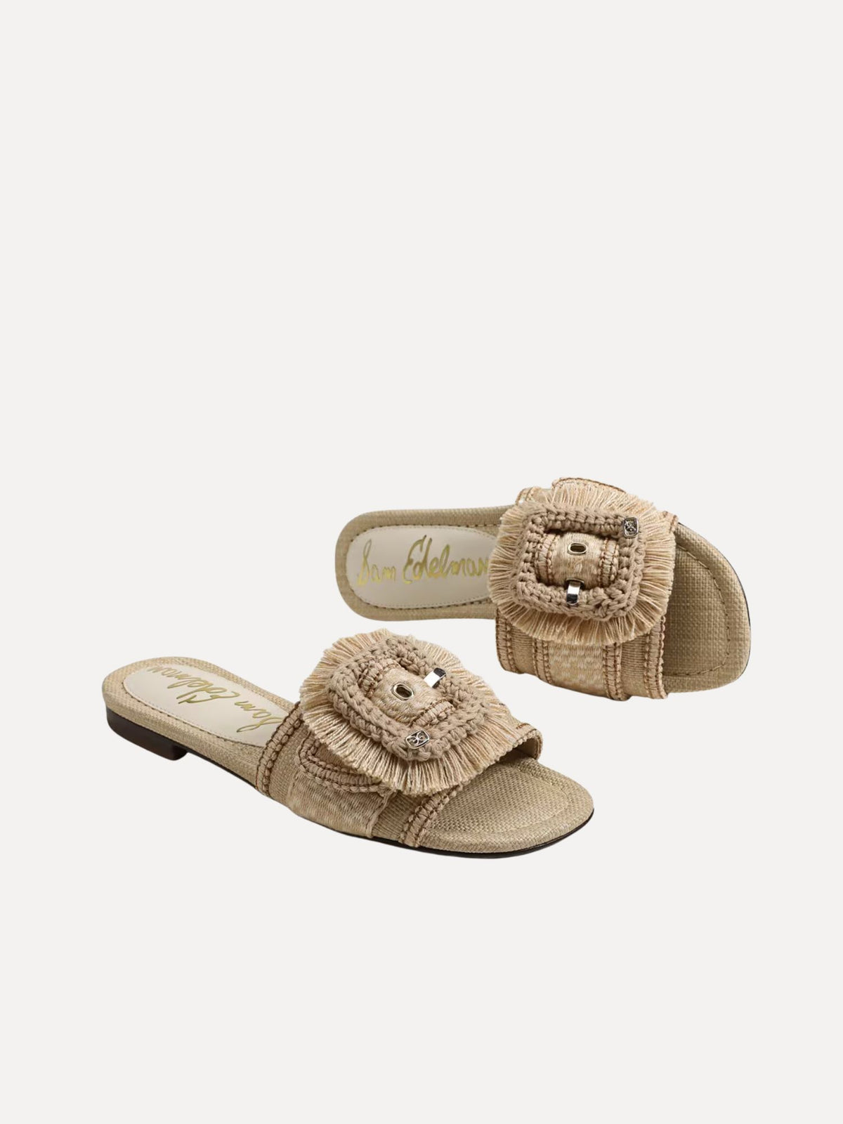 Sam Edelman Bambi Playa Slide Sandal summer sand multi faux raffia