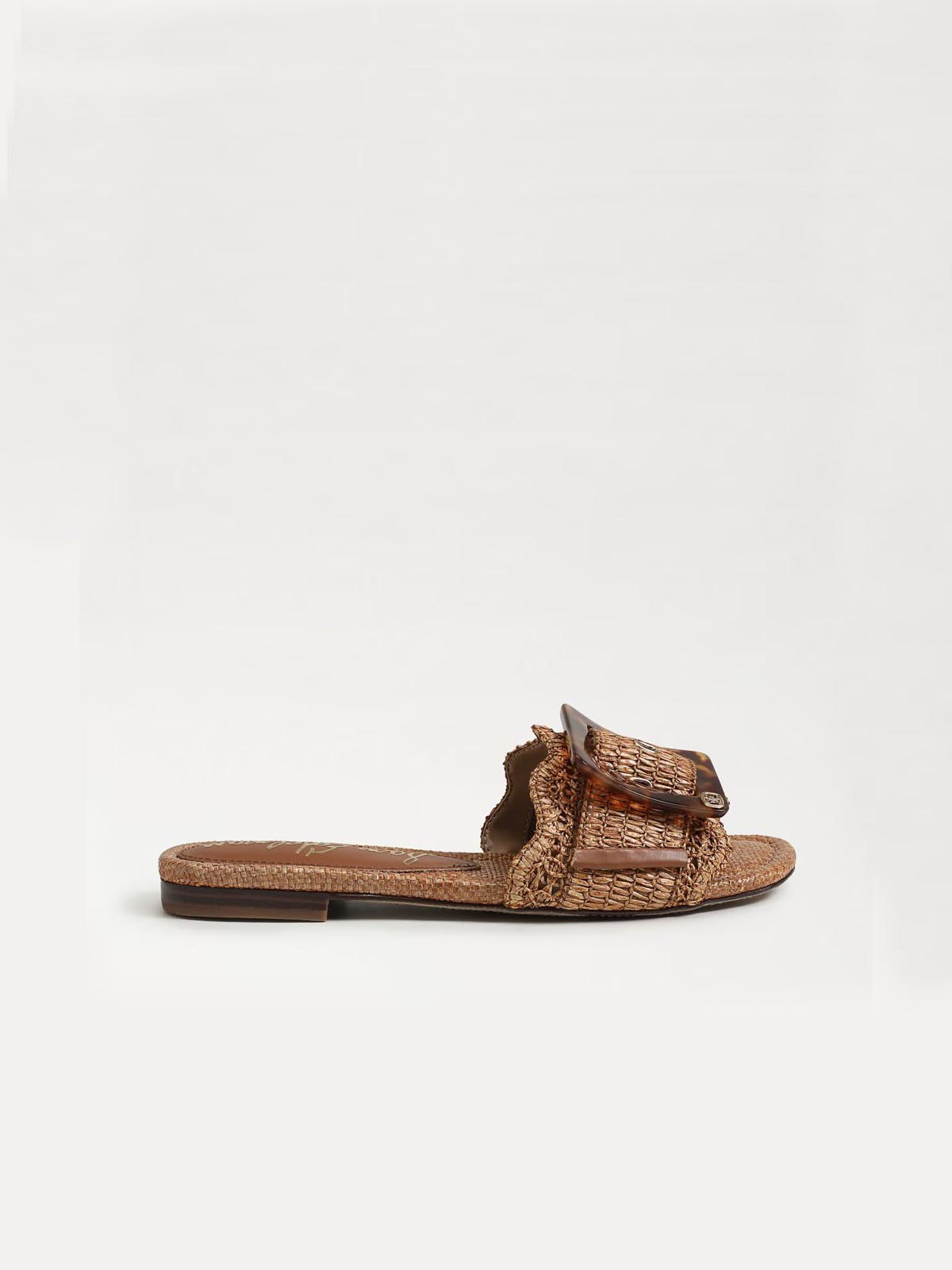 Sam Edelman Bambi Raffia Slide Sandals Cuoio
