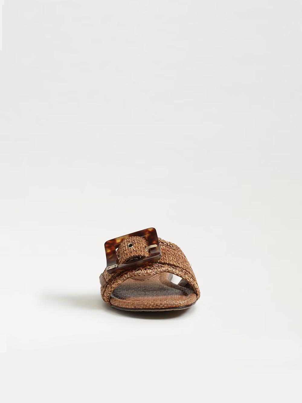 Sam Edelman Bambi Raffia Slide Sandals Cuoio