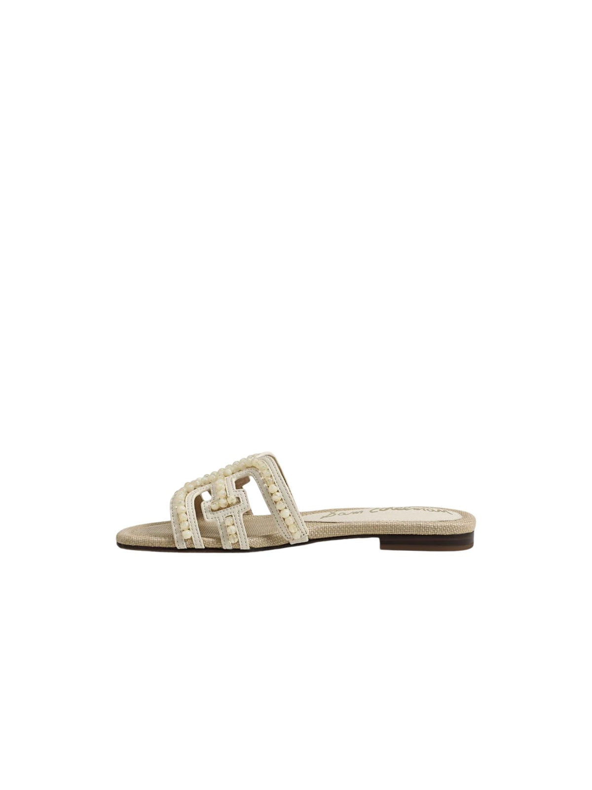 Sam Edelman Bay Tide Slide Sandal light almond faux raffia