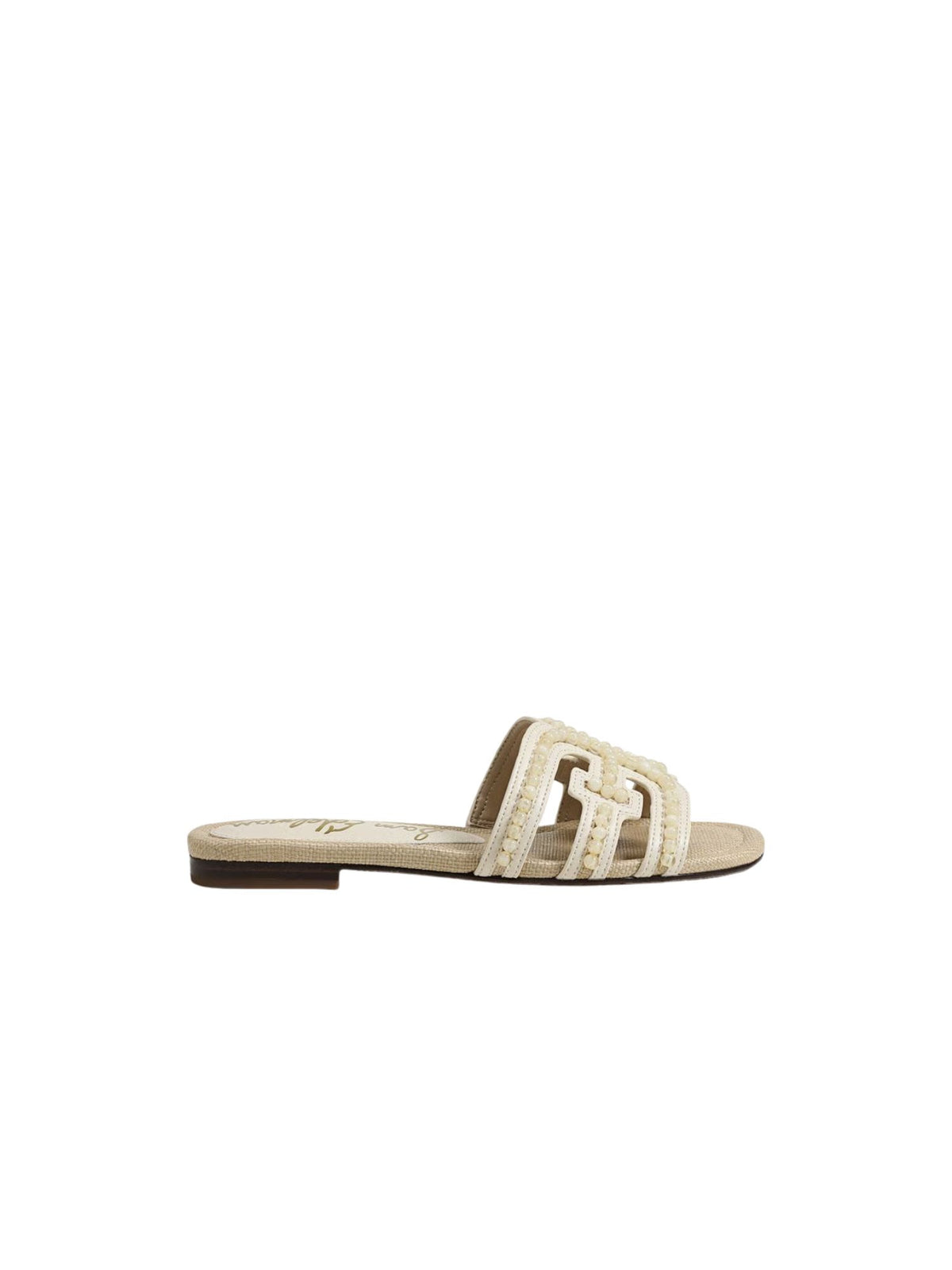Sam Edelman Bay Tide Slide Sandal light almond faux raffia