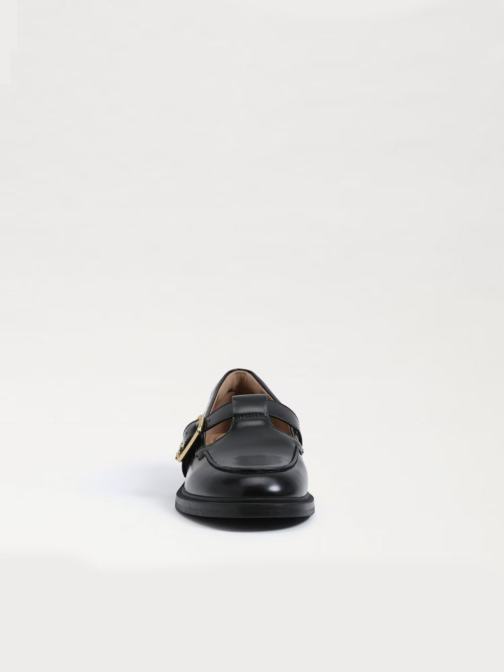 Sam Edelman Elaina T-Strap Buckle Loafer Black Leather
