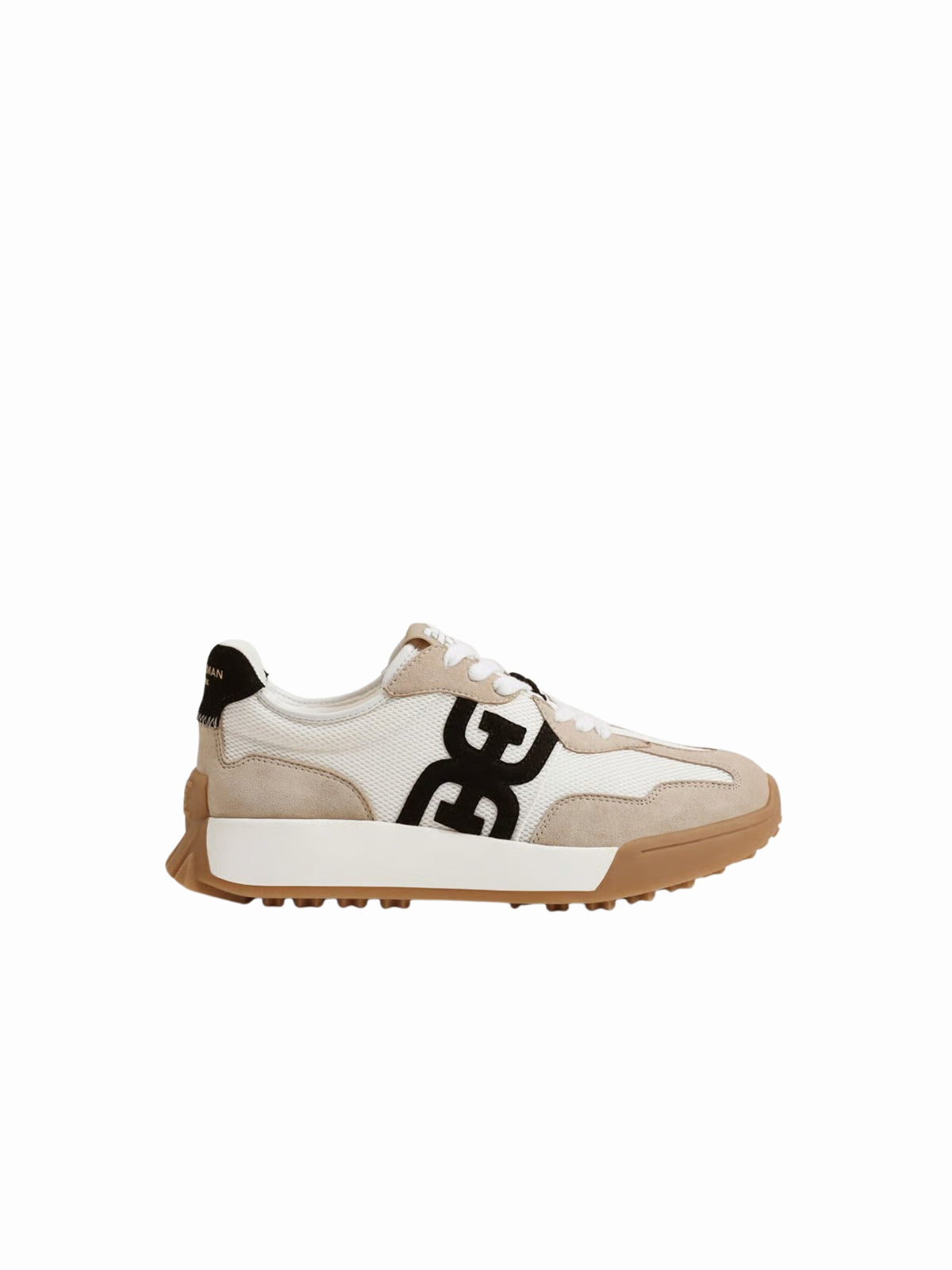 Sam Edelman Langley Lace Up Sneaker white tan black 