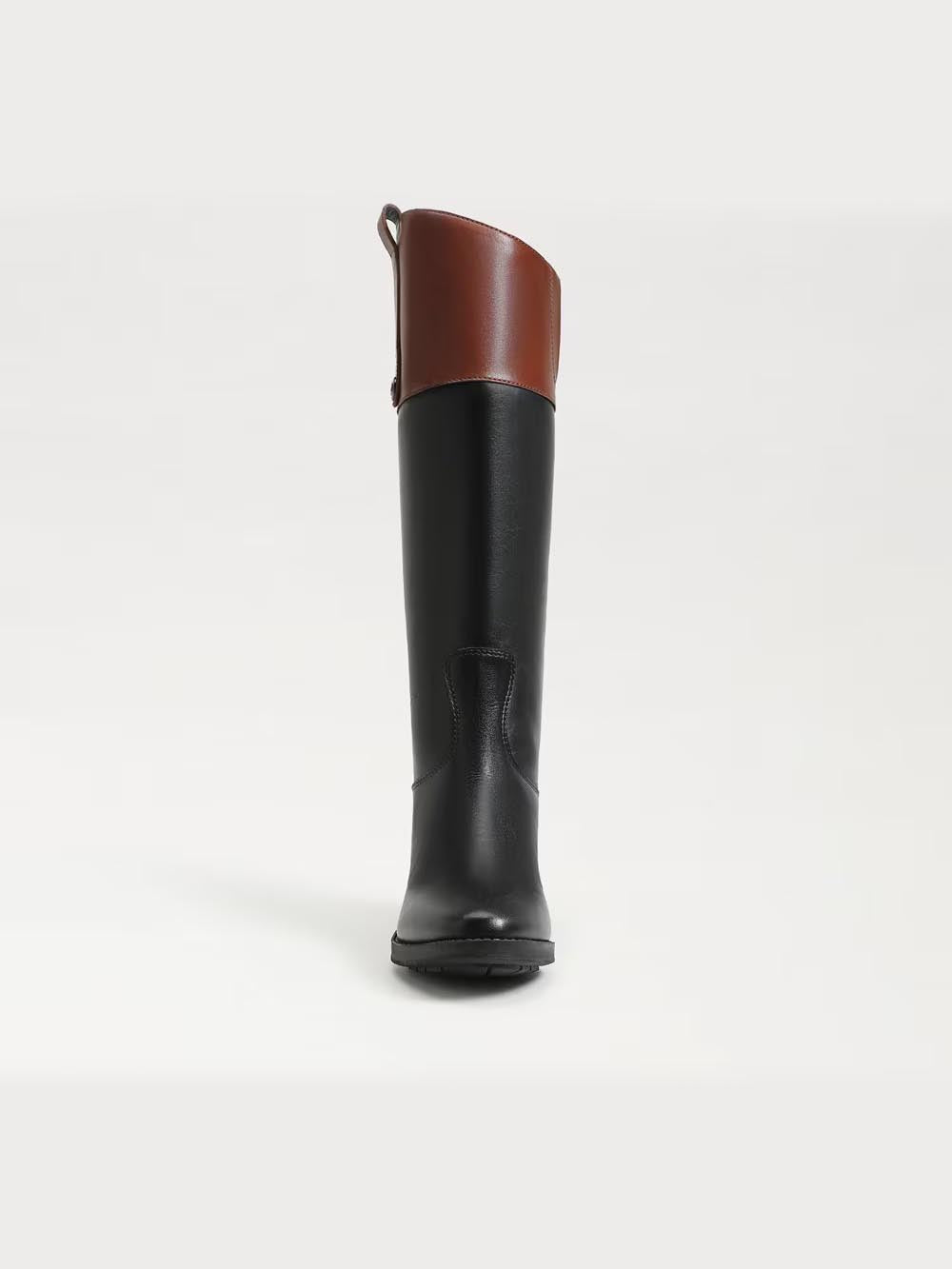 Sam Edelman Penny Riding Boot Black Stable Brown Leather