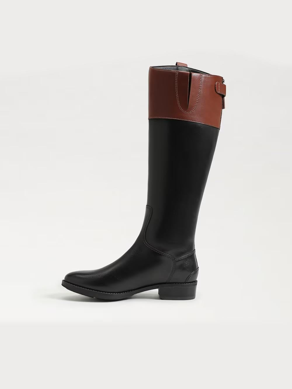 Sam Edelman Penny Riding Boot Black Stable Brown Leather