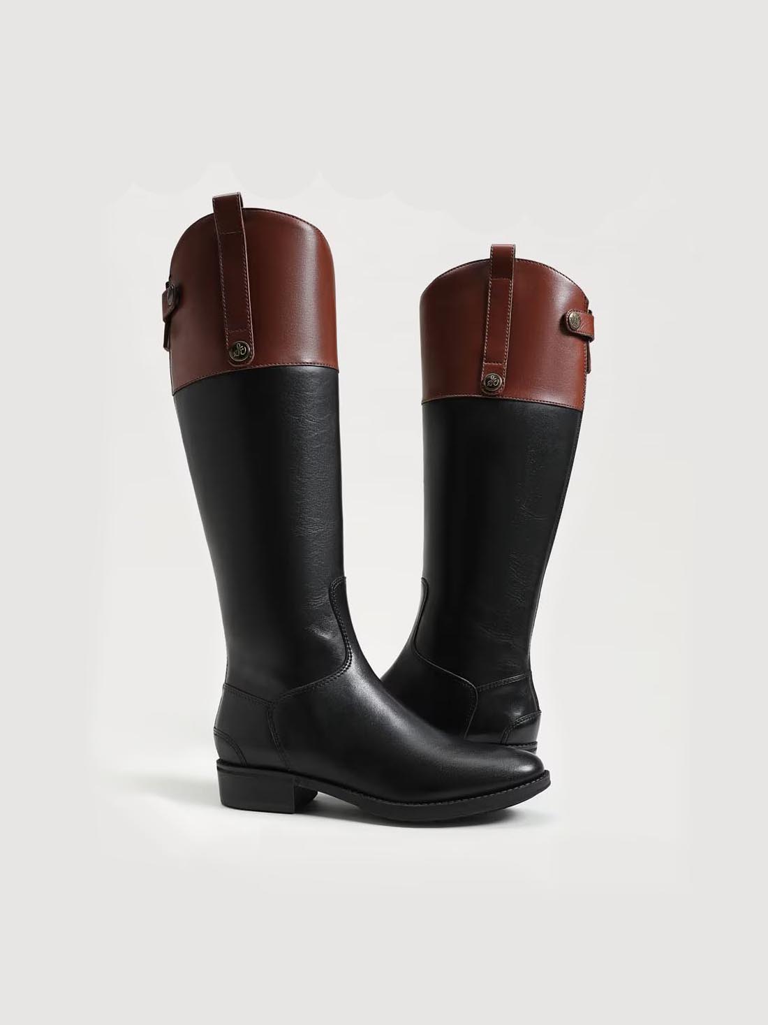 Sam Edelman Penny Riding Boot Black Stable Brown Leather