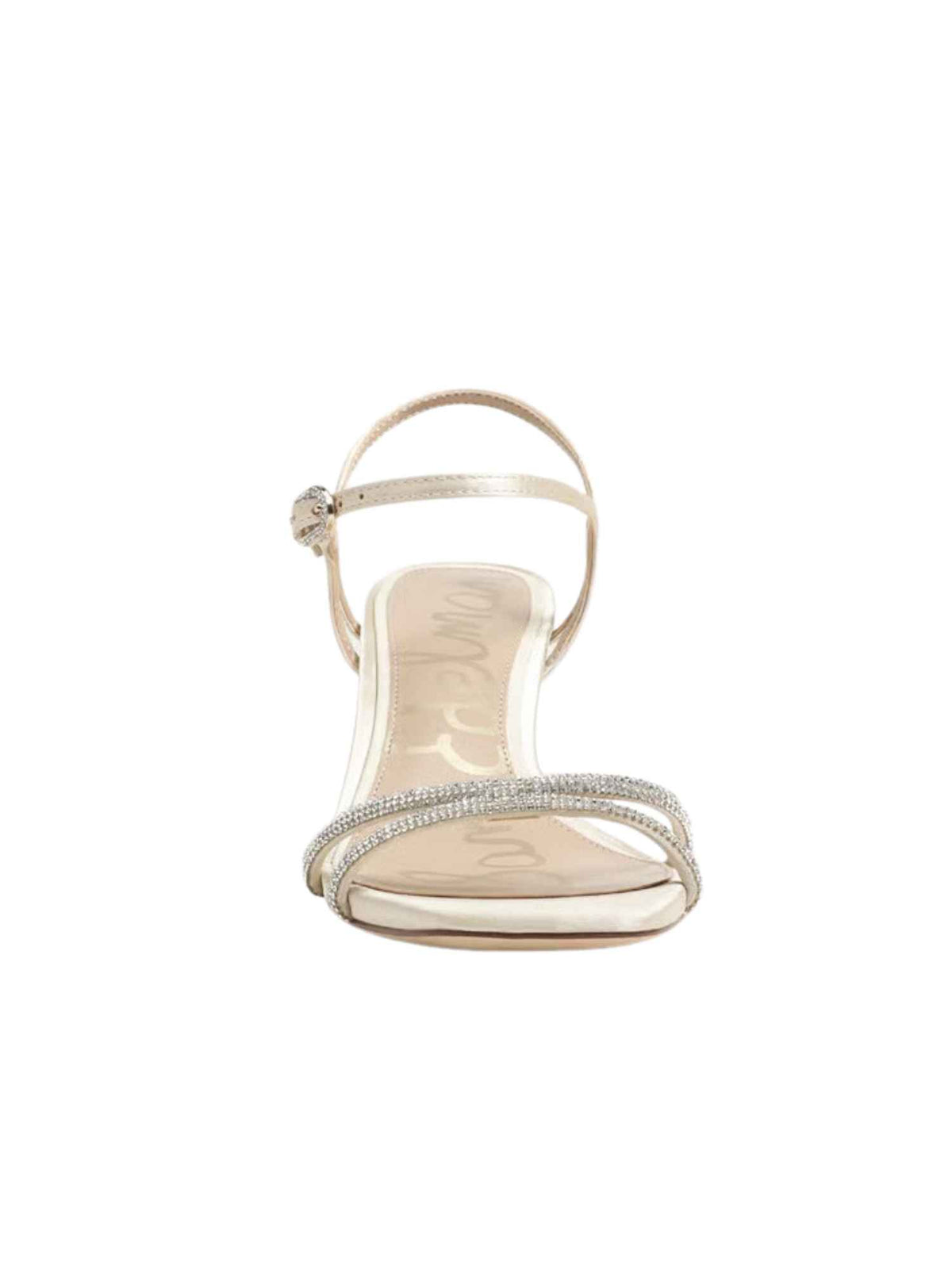 Sam Edelman Presley Glam Kitten Heel Sandal Modern Ivory Satin