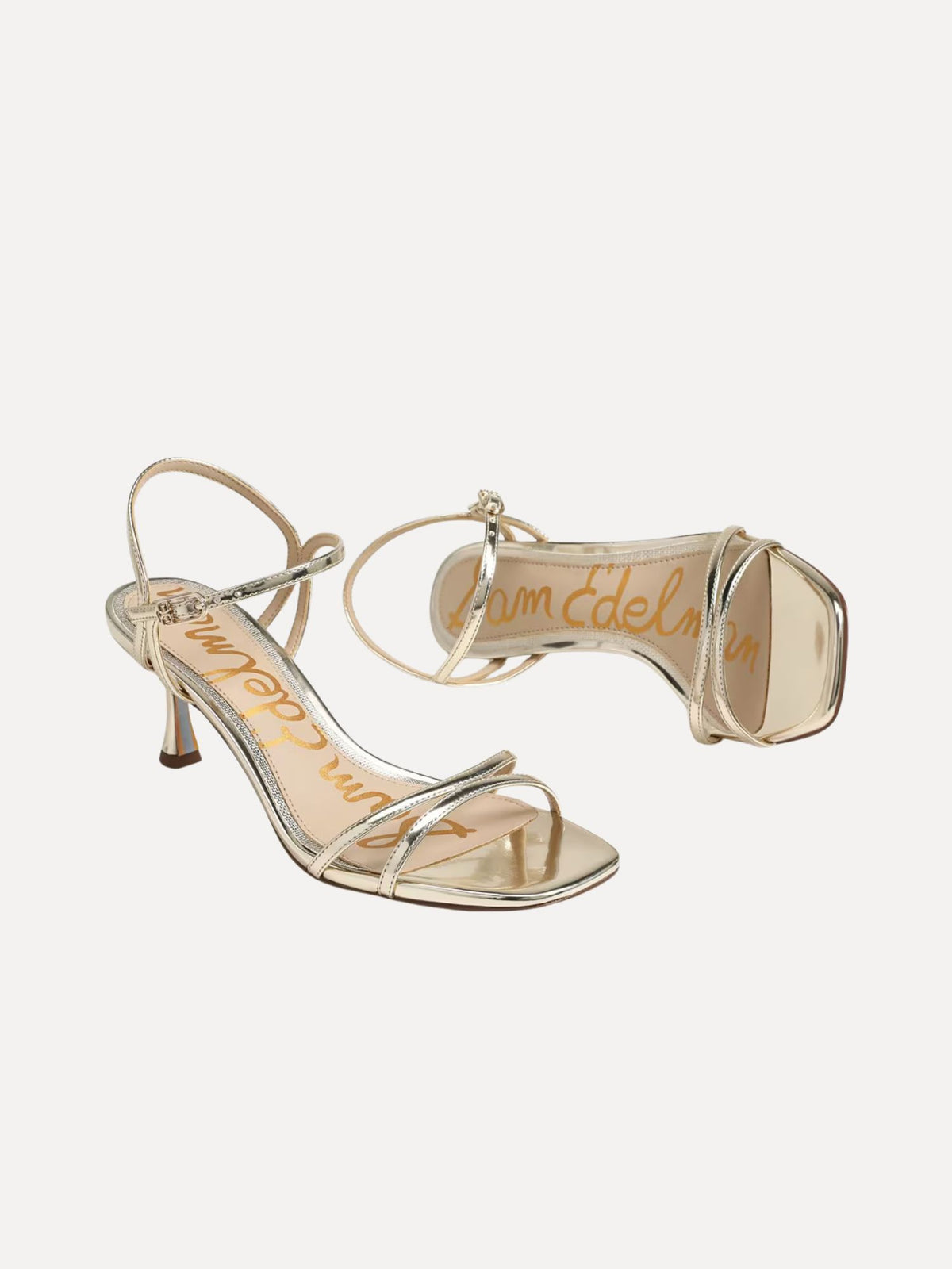 Sam Edelman Presley Strappy Kitten Heel Sandal metallic jute 