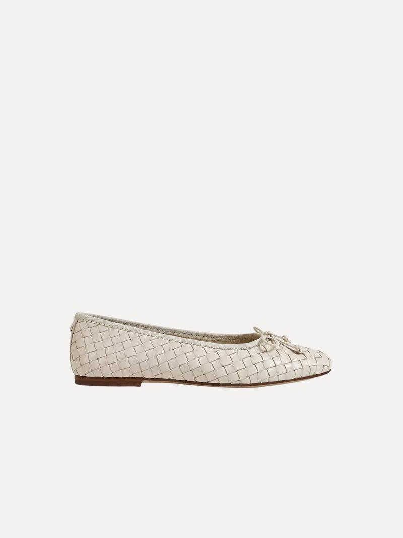 Sam Edelman Ruthie Woven Ballet Flat ivory leather 