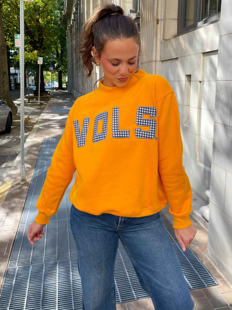 The Mallory Vols Gingham Mock Neck