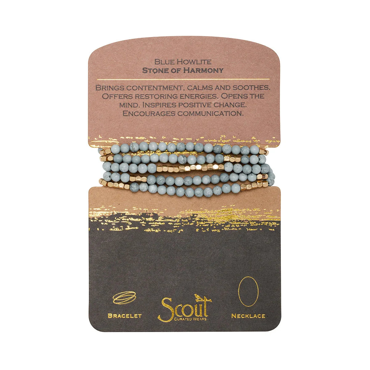 Scout Curated Wears Stone Wrap Blue Howlite Gold