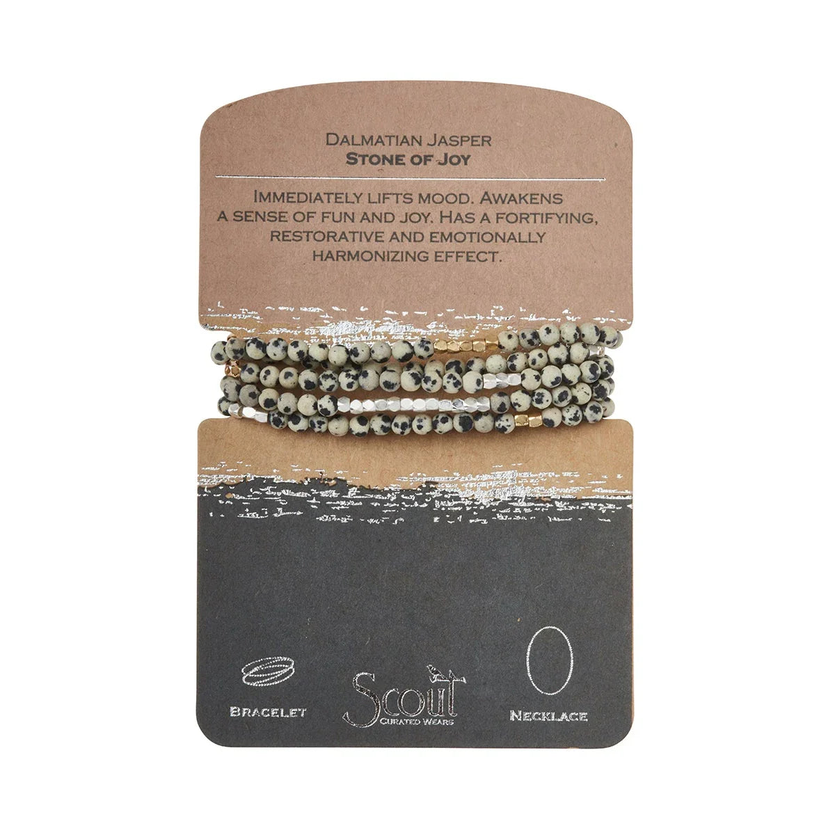 Scout Curated Wears Stone Wrap Dalmation Jasper Silver Gold