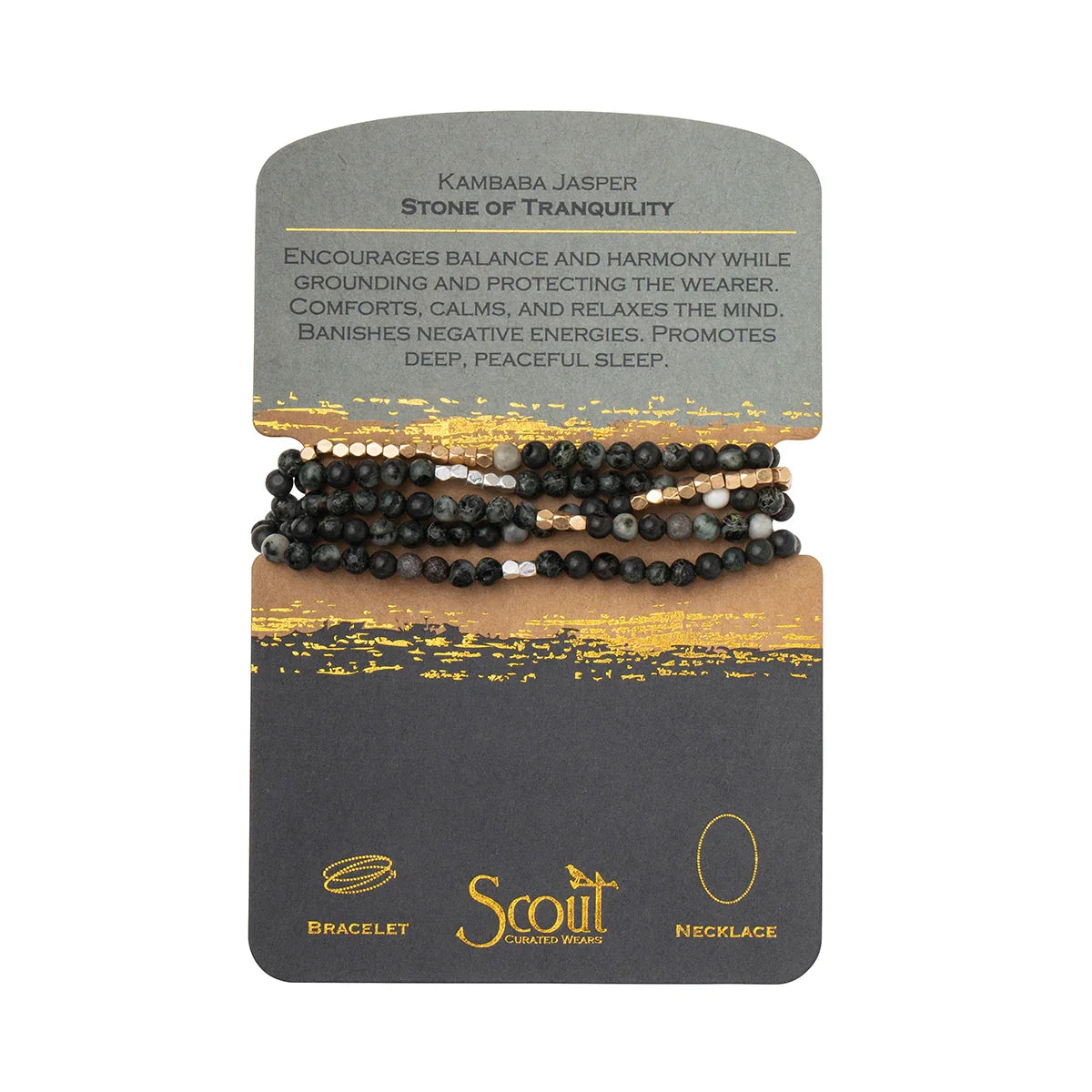 Scout Curated Wears Stone Wrap Kambaba Jasper Silver Gold
