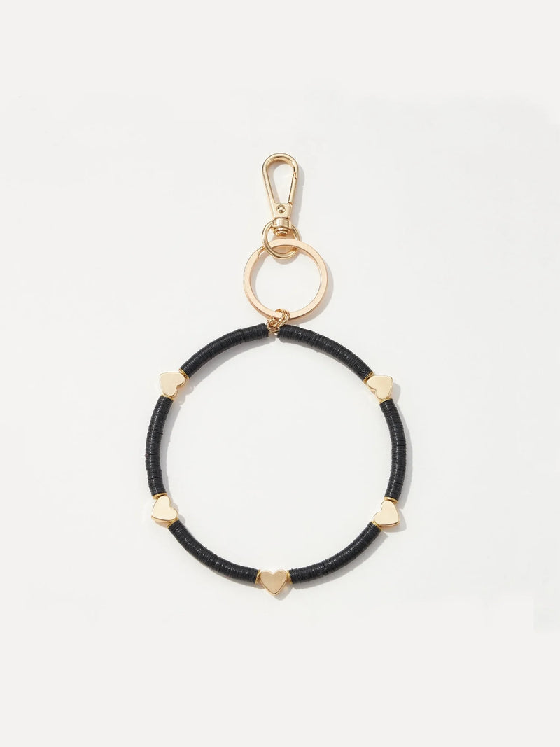 colorful sequin key ring bracelet black