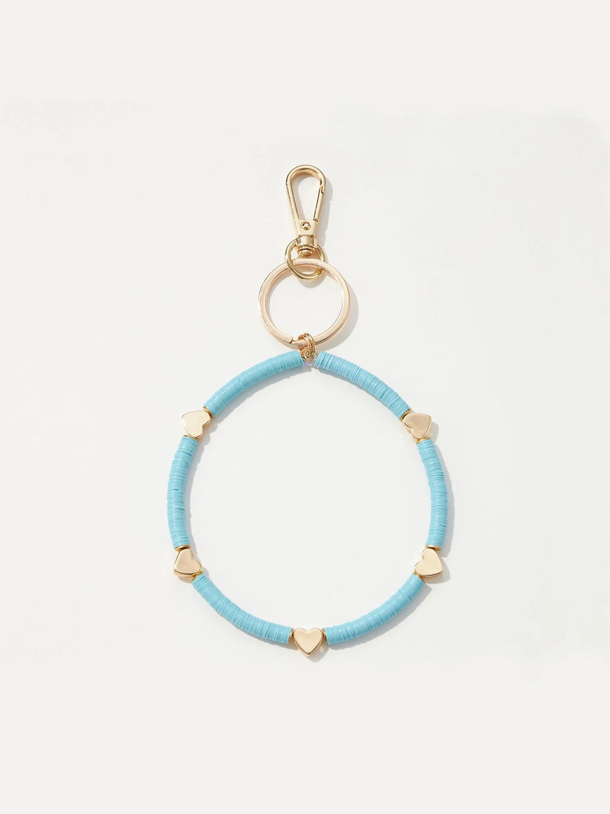 colorful sequin key ring bracelet blue