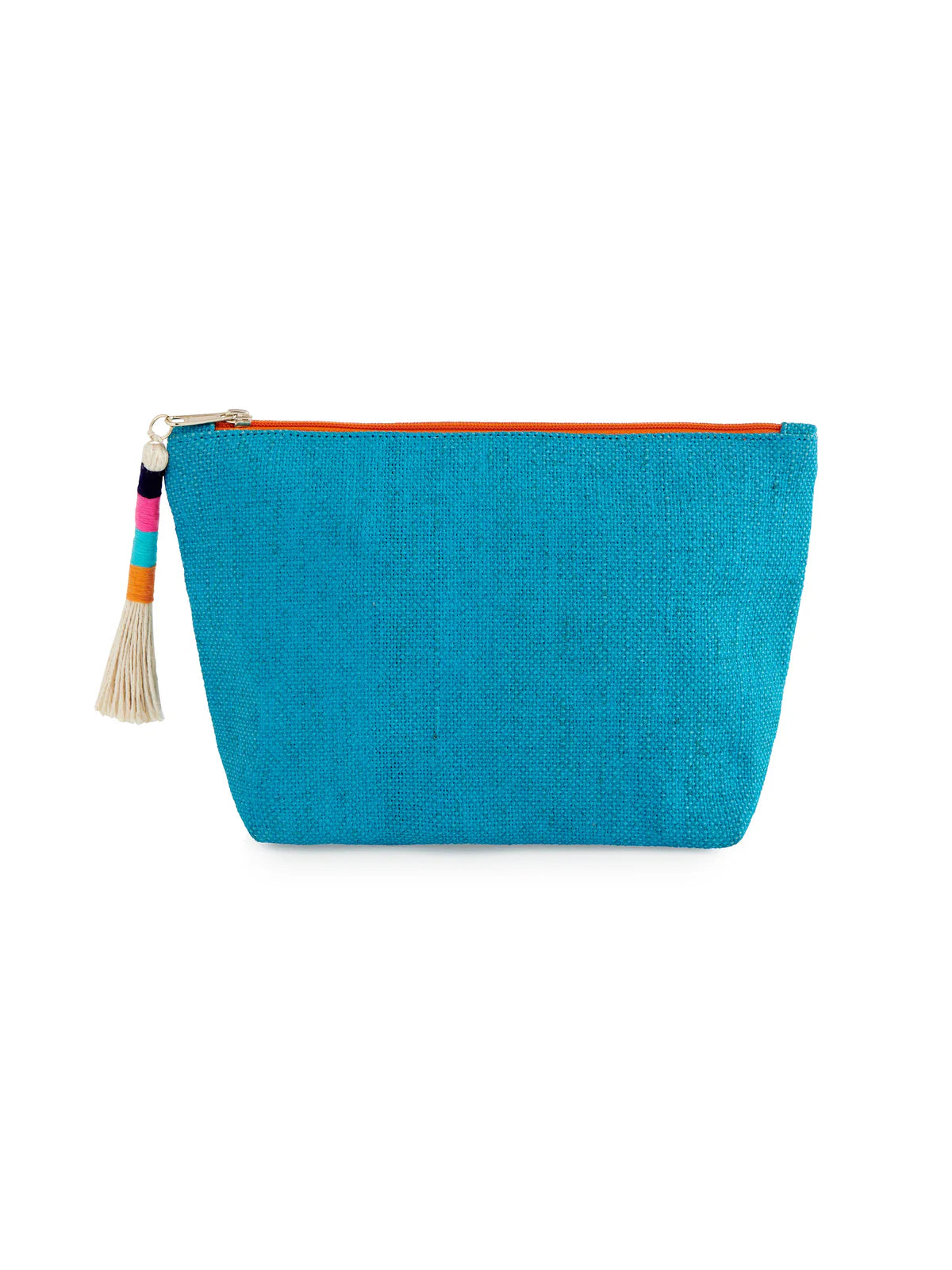 Shiraleah Cutie Jute Zip Pouch Turquoise
