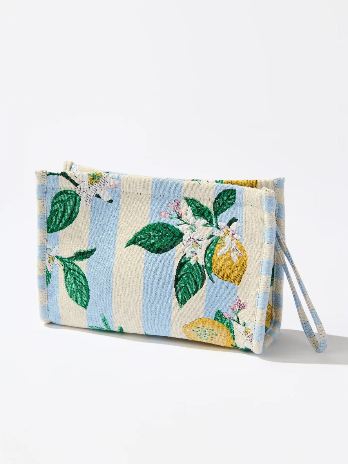 Lemon Stripe Jacquard Wristlet Pouch