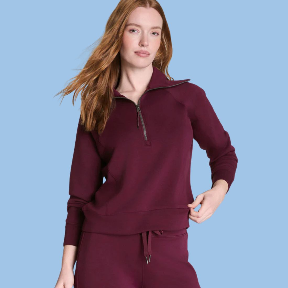 Shop Activewear & Loungewear at Bliss Knoxville. Athleisure Clothing and Workout Gear. SPANX AirEssentials Half-Zip Plumberry.