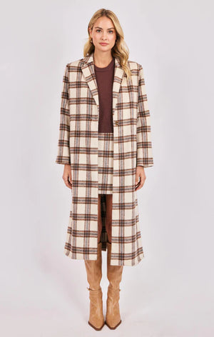Manhattan Hush Plaid Long Coat