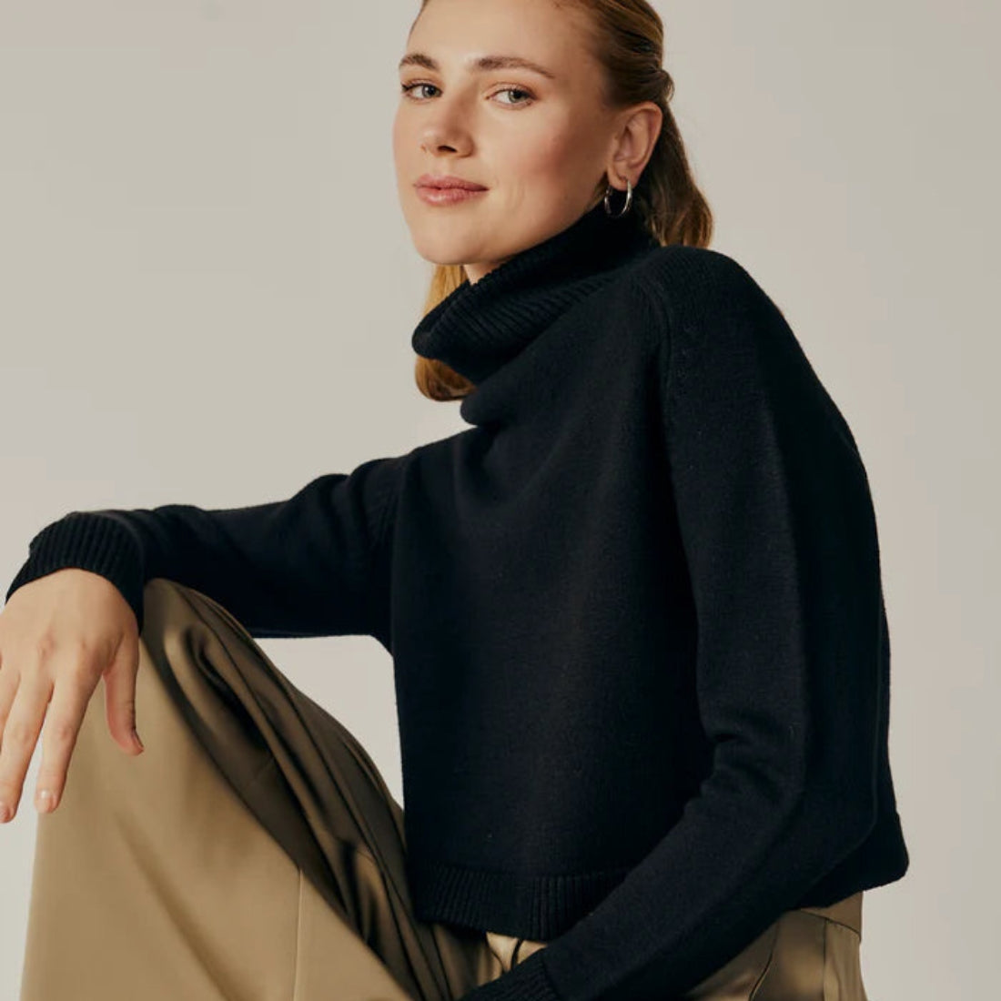 shop fall fashion sweaters at bliss knoxville black turtleneck sweater