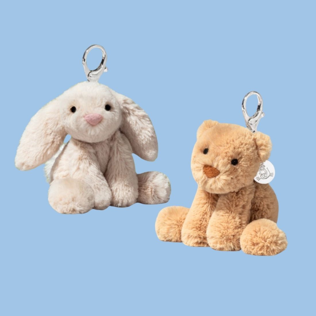 Shop Jellycat at Bliss Knoxville. Jellycat Bag Charms. Bunny Bag Charm. Bear Bag Charm.