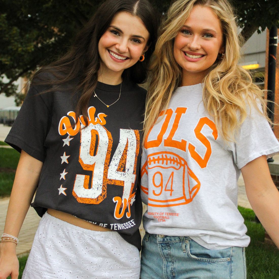 Shop Tennessee Volunteers Gameday Graphic Tees & T-Shirts at Bliss Knoxville. TN Vols Gameday Fashion Tees & T-Shirts for Women. LivyLu Vols 94 Vintage Distressed Tee. LivyLu Grey & Orange Football 94 Vintage Distressed Tee.
