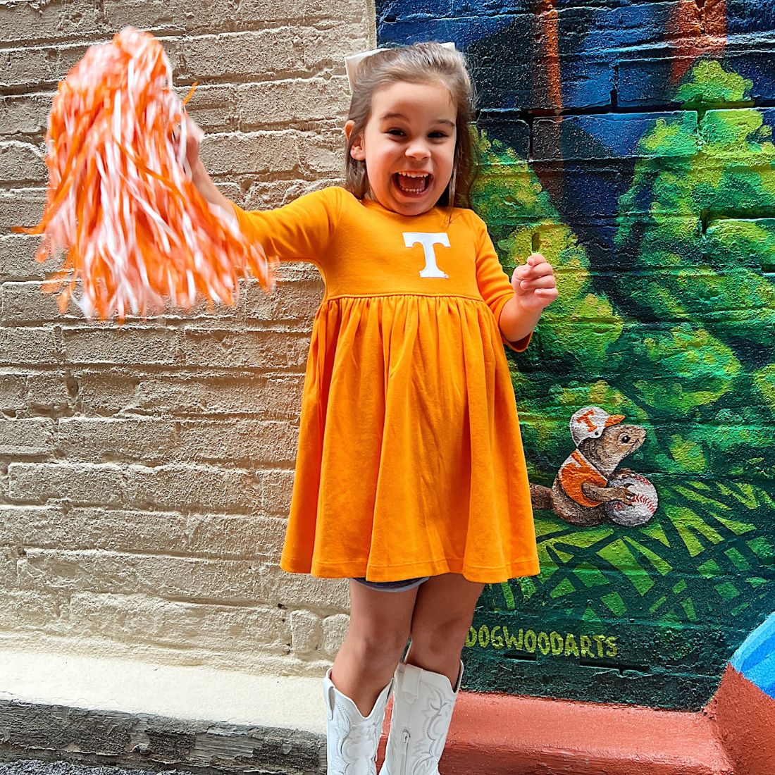 Shop Tennessee Volunteers Gameday for Kids Baby & Toddler Clothing & Accessories at Bliss Knoxville Vols Spin Dress