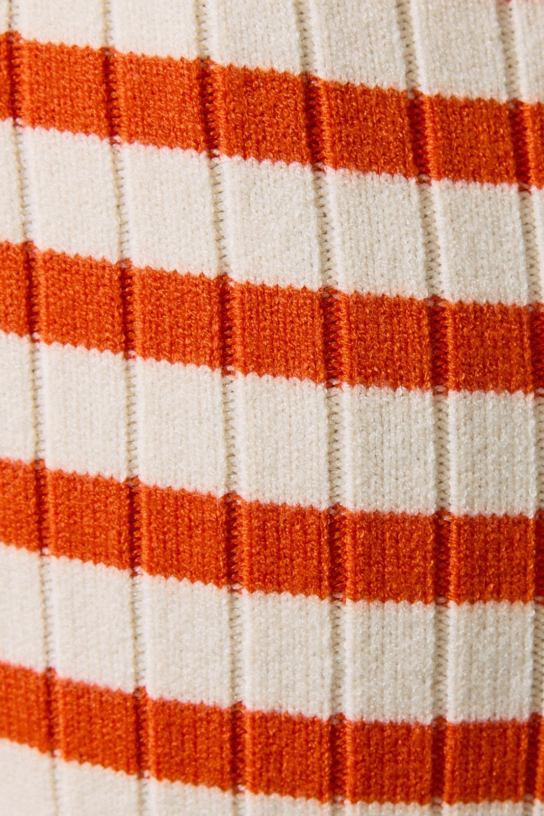 Big Orange Stripe Sweater Top orange white