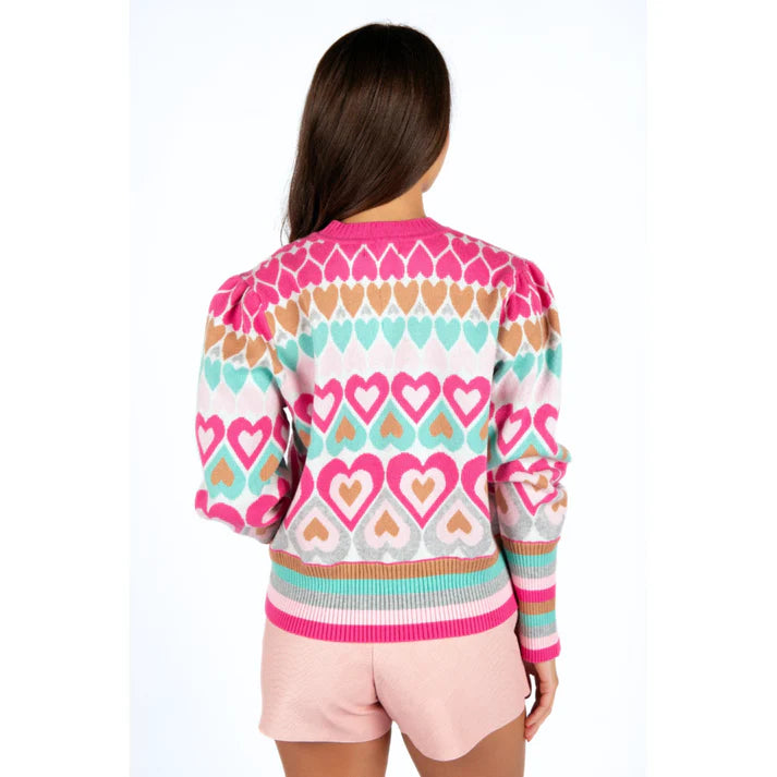 sincerely ours all the love sweater in pink-back