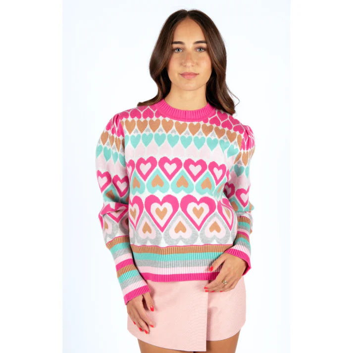 sincerely ours all the love sweater in pink-front