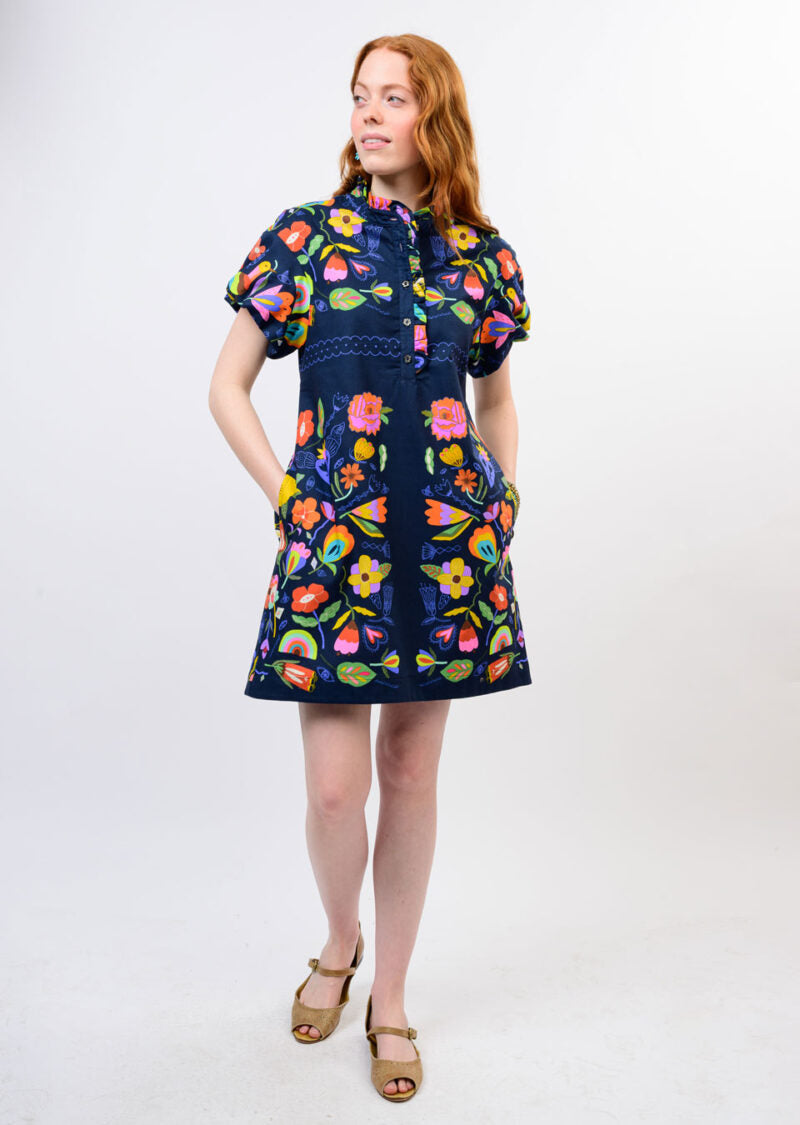 Sister Mary Carlota Floral Dress navy