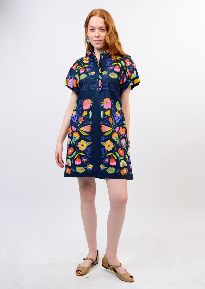 Sister Mary Carlota Floral Dress navy