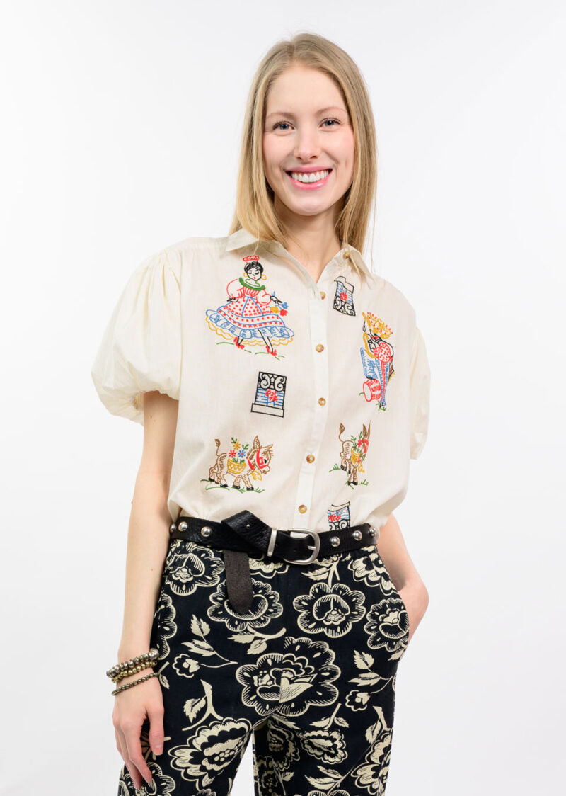 Sister Mary Flamenco Top  ivory 