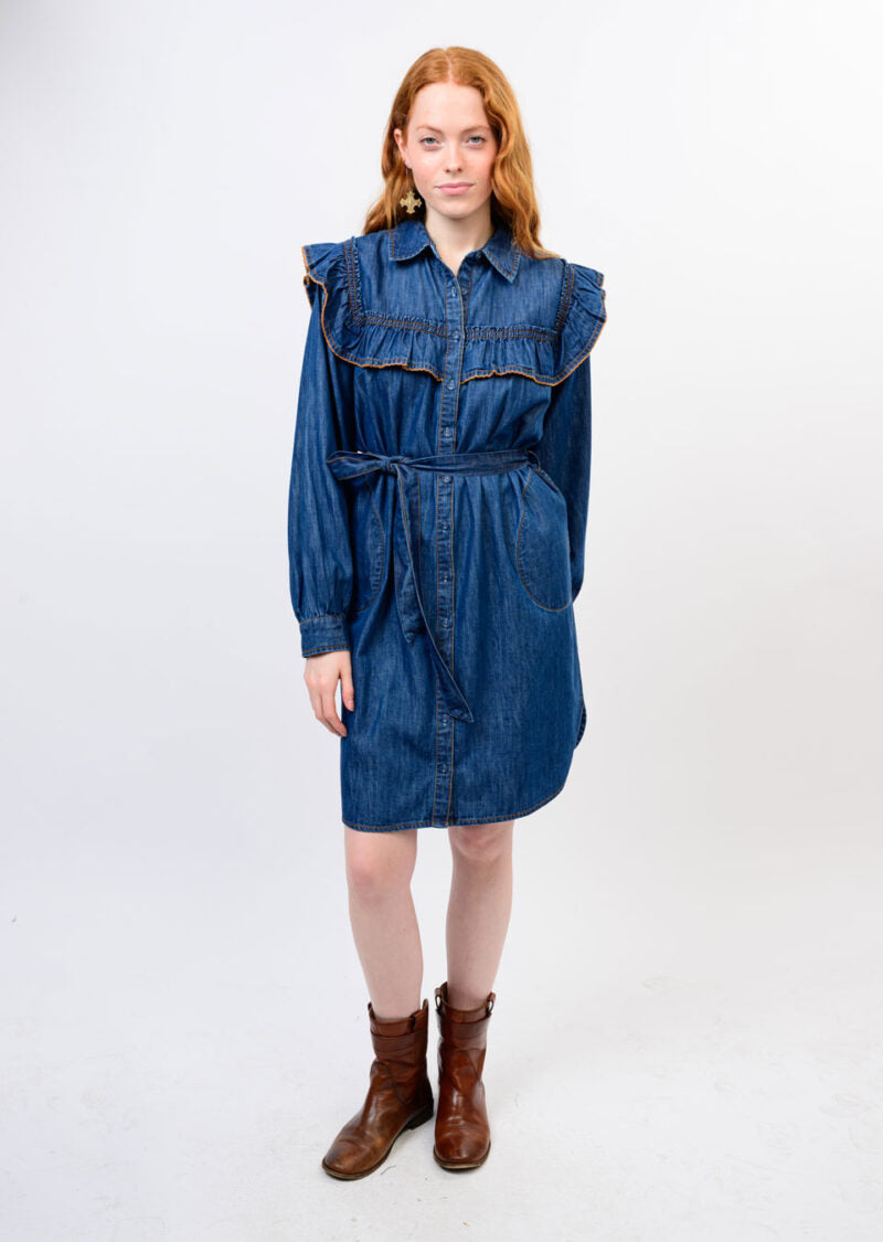 Sister Mary Millie Denim Western Dress indigo