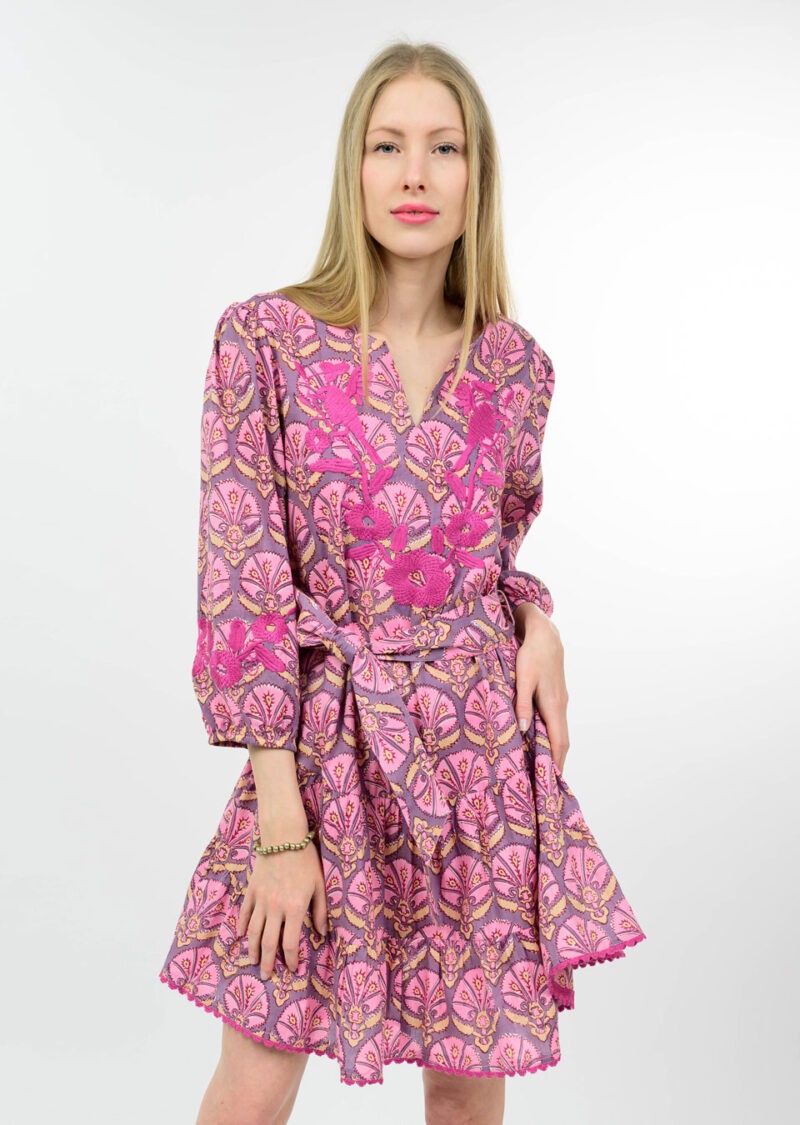 Sister Mary Mayra Print Mini Dress plum 