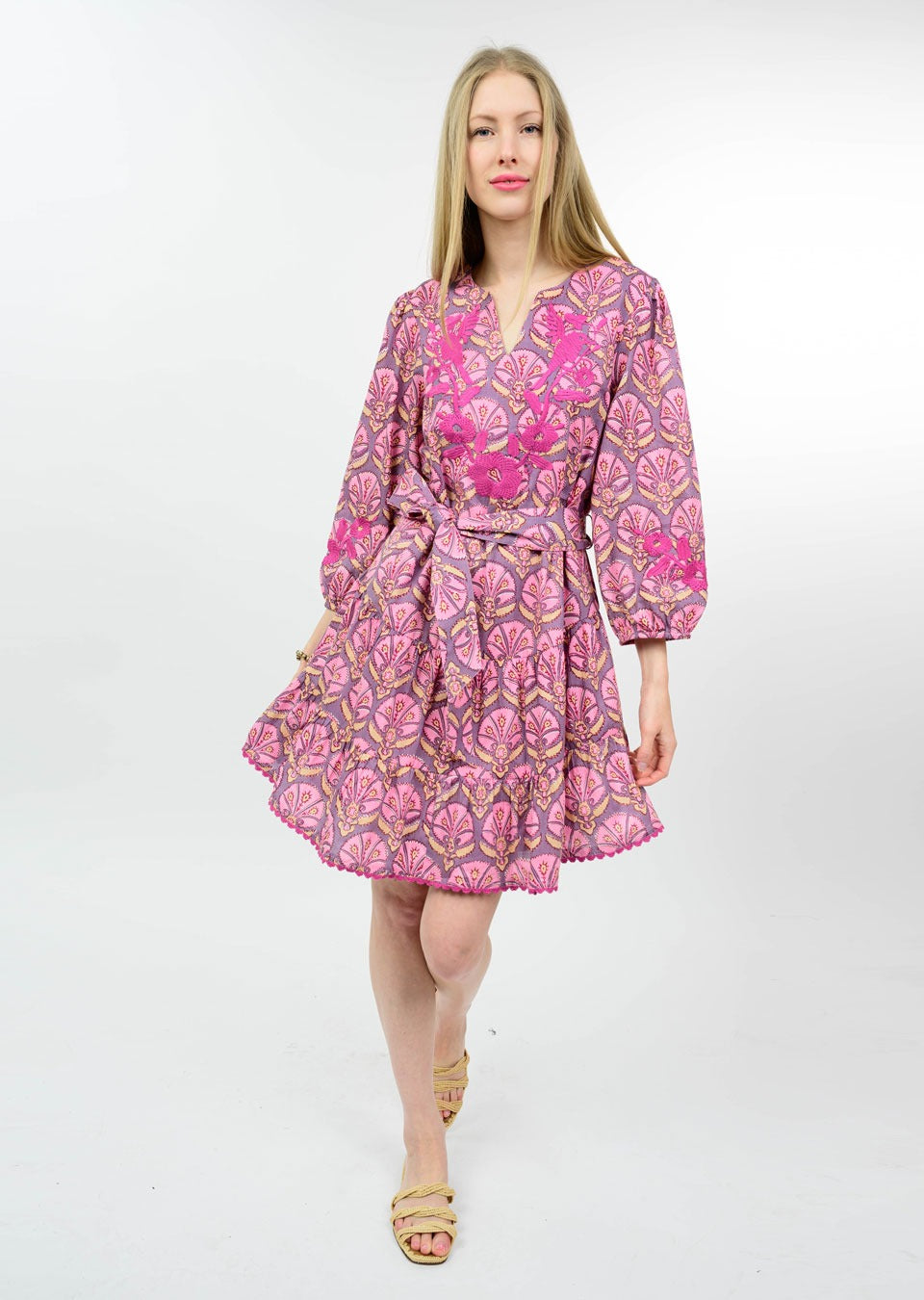Sister Mary Mayra Print Mini Dress plum 